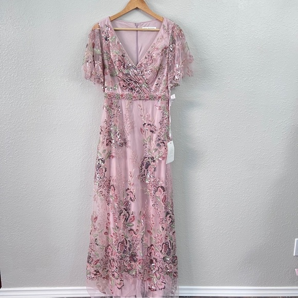 NEW $598 MAC DUGGAL 67880 FLORAL EMBELLISHED SHORT SLEEVE GOWN SIZE 8 - Picture 5 of 17